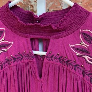 Embroidered swing shirt